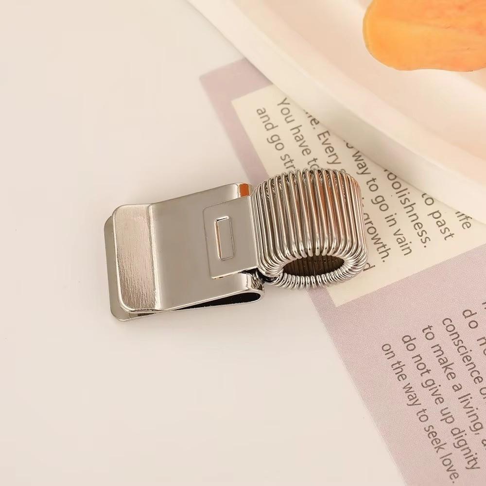 Metal Pen Loop Holder Anti-lost Metal Pen Holder Vintage Spring Pen Clip  Stationery Supplies