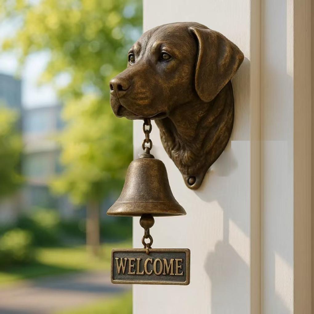 Retro Animal Inu Welcome Wall Mounted Pet Doorbell Charming Entrance Decoration Handmade Durable Dog Lovers Home