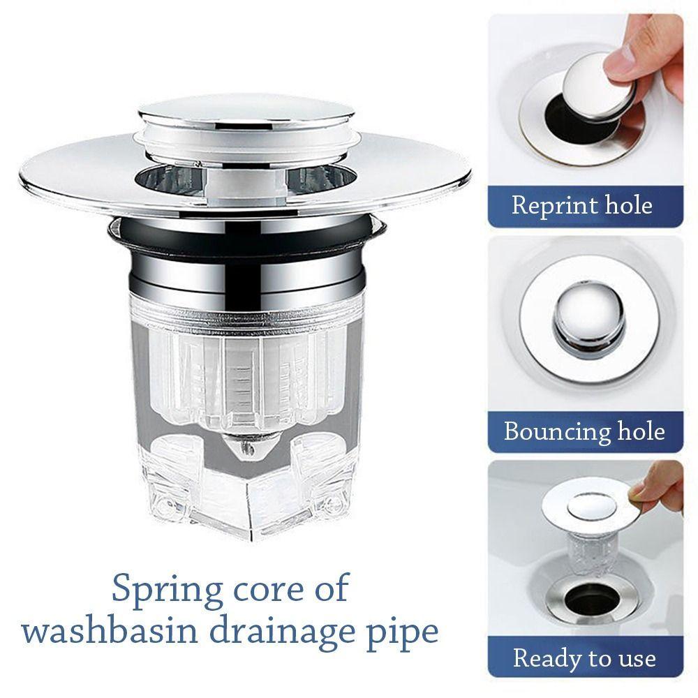 Basin Spring Core Bathroom Sink Plug Pop-Up Bounce Core Basin Drain Filter Shower Sink Strainer Practical Bathroom Hardware
