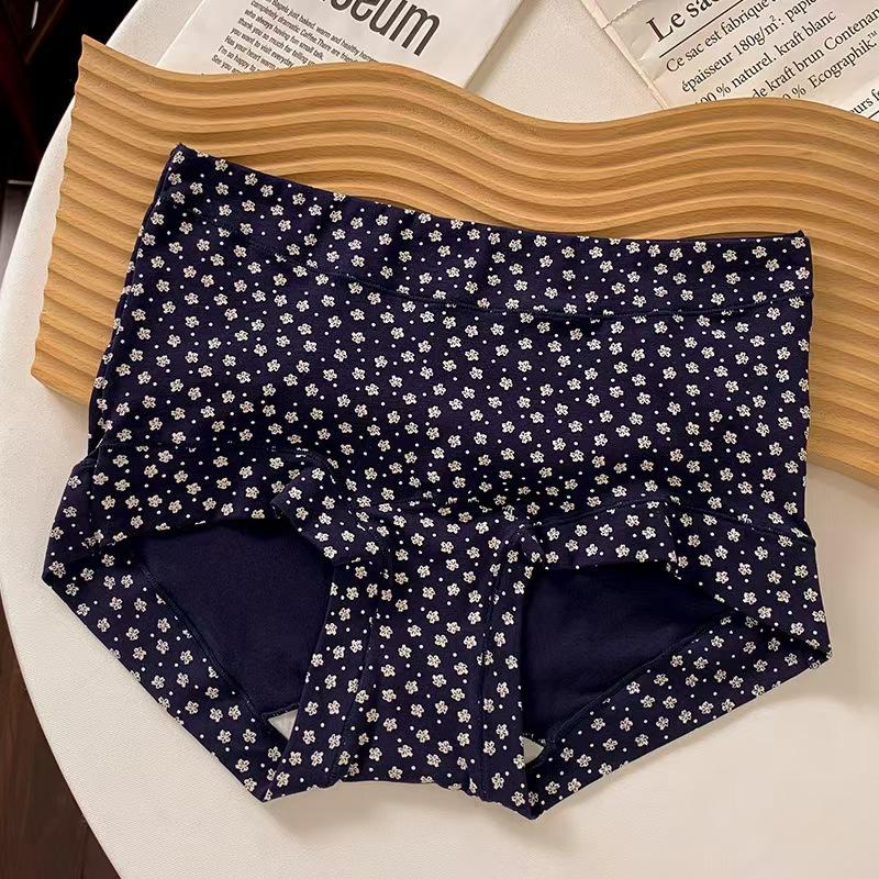 Sweet and Pure Girl Print Lace Edge Pure Cotton Underwear Women's No Steel Ring Anti-sagging Small Chest Gathering Thin Bra