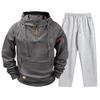 Men's Casual Hooded Sweatshirt and Jogger Pants Set with Multiple Pockets, Long Sleeve Drawstring Tracksuit for Fall Winter (Gray Pants)
