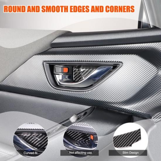 Soft Carbon Fiber Inner Door Bowl Trim Panel Sticker For Subaru Crosstrek 23-24