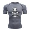 Men's Compression Fitness Workout T-Shirt, Skull Weight Plat