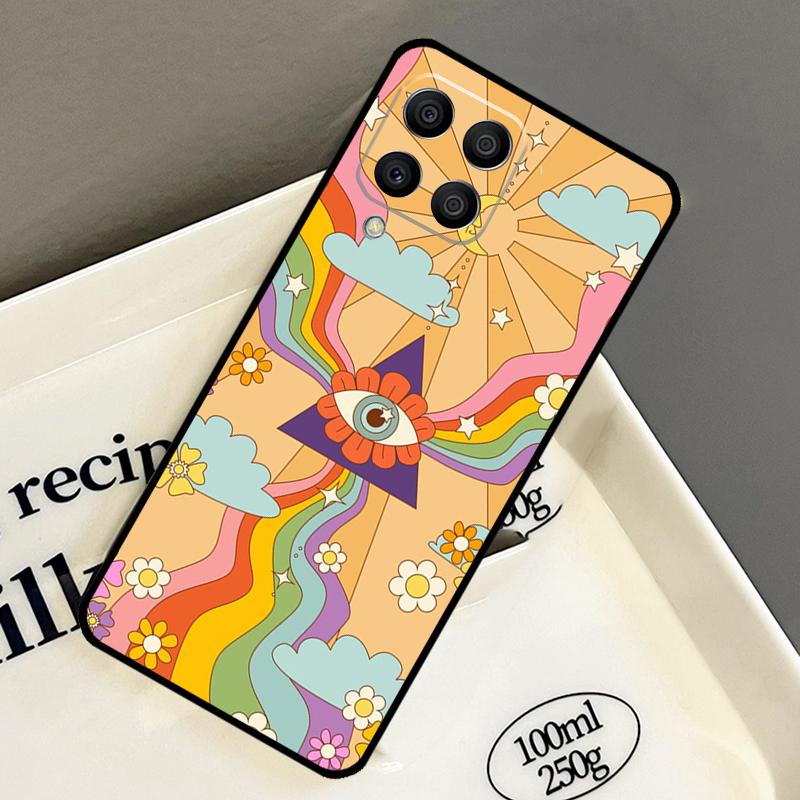 retro Groovy hippie boho rainbow Case For Samsung Galaxy M32 M12 M52 M15 M35 M55 M31 M56 M36 M16 M06 M13 M33 M53 M14 M34 M54
