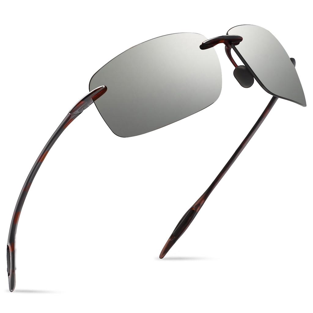 MAXJULI Mode Sport Sonnenbrille für Herren Damen Tr90 Randlose Fassung zum Laufen Angeln Golf Fahren Sonnenbrille UV400 MJ8009