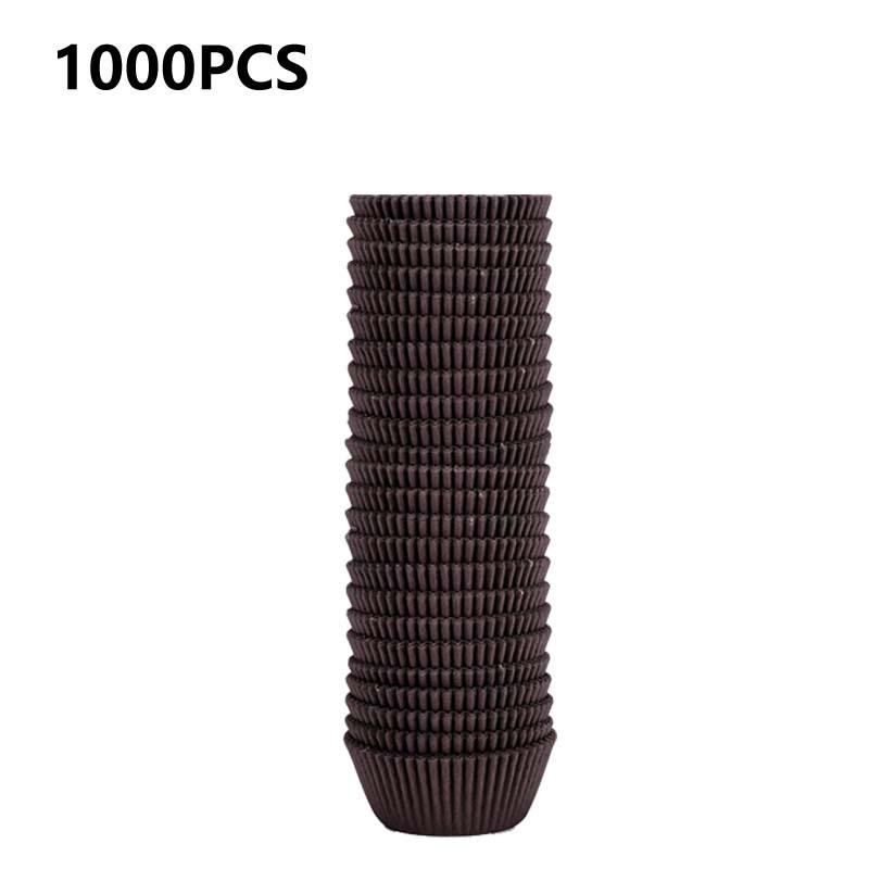 Natural Coffee Color Oil-Proof Paper Cake and Muffin Liners, Approx. 1000 Pieces
