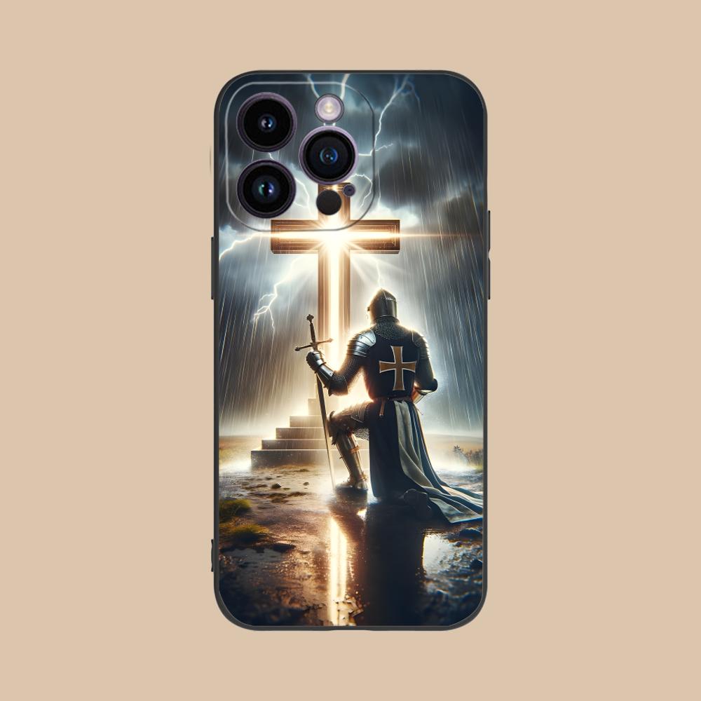 Tempelritter Handyhülle für iPhone 17 16 15 14 13 12 11 X XR XS 8 7 Air Pro Max Plus Mini Buntes Cover Luxus Schön