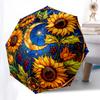 1pc Sunflowers, Moon, Stained Glass Umbrella with Plastic Handle,Compact & Stylish,Suitable for All Seasons YS331093