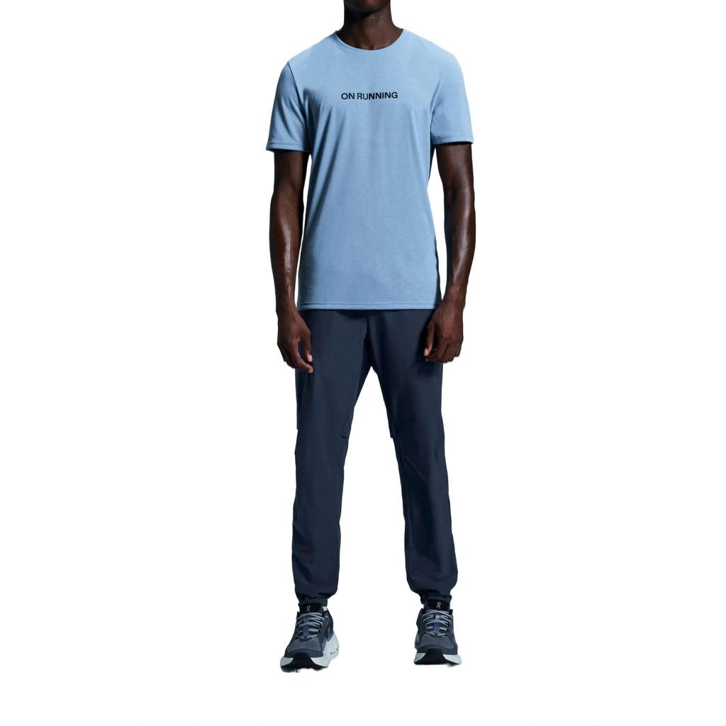 On Run Rundhals Bequemes Lässiges Kurzarm-T-Shirt Herren Tops Hellgrau Blau 1ME30370732