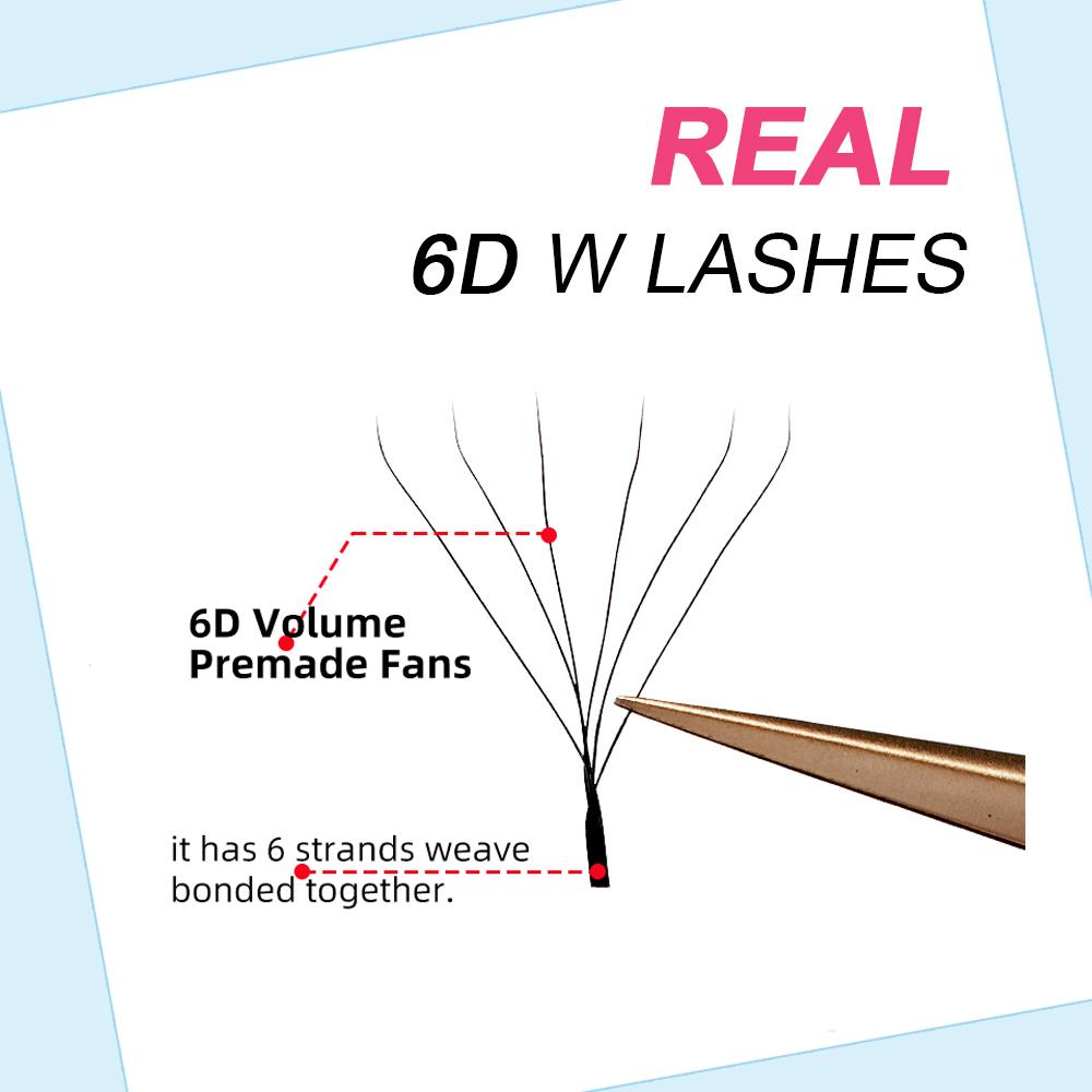Goddess Cilios 6D W-shaped Eyelash Extension Automatic Flowering W Lashes C/D Curl High Quality individual Fake Eyelashes