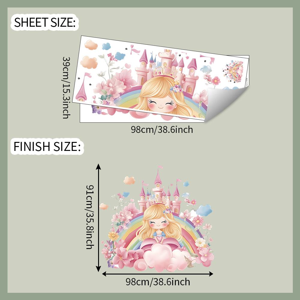 

Мечтательный Радужный Замок Спальня Принцессы Гостиная Домашний Фон Украшение Наклейки на Стену