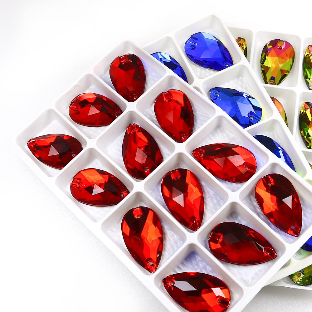 Dongzhou Crystals Sewing Accessories Waterdrop Shape Flatback Rhinestones for Garments & Shoes Crystal Stone Beads