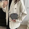 Fashionable Heart Design Shoulder Bag For Women With Chic Chain Detail In Versatile Black Or Silver Color