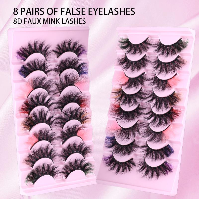 

Hot8DColored Eyelashes8Mixed Simulation Thick Natural False Eyelashes Eyelash in
