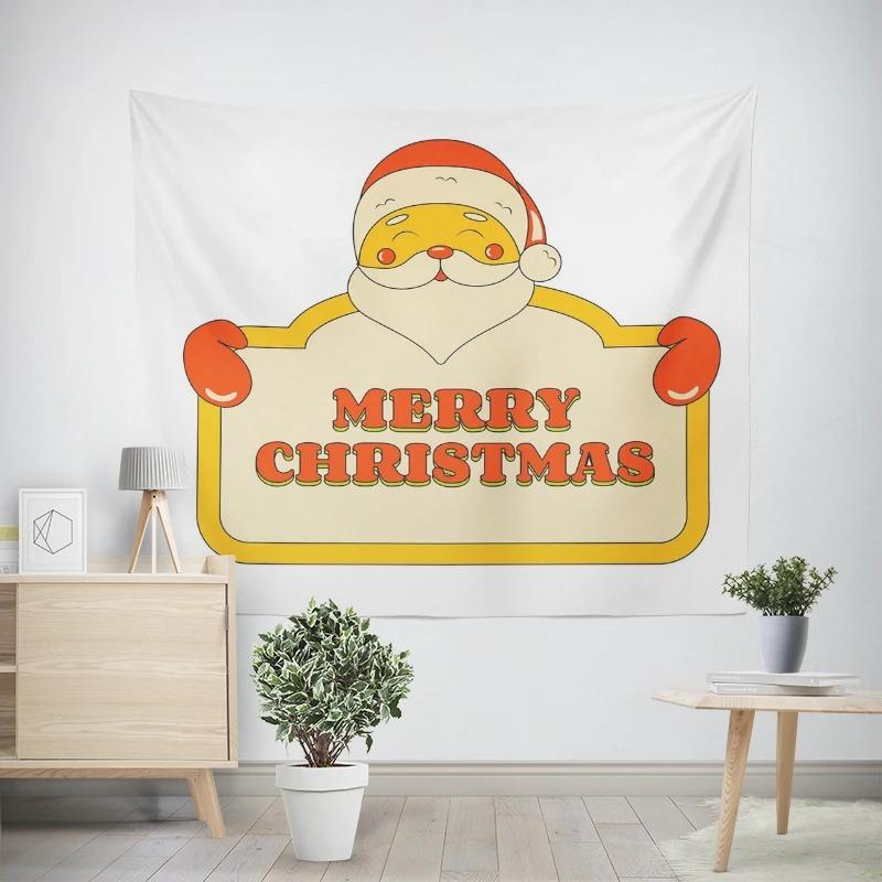 New Year Christmas White Bear Pattern Living Room Bedroom Decorative Tapestry