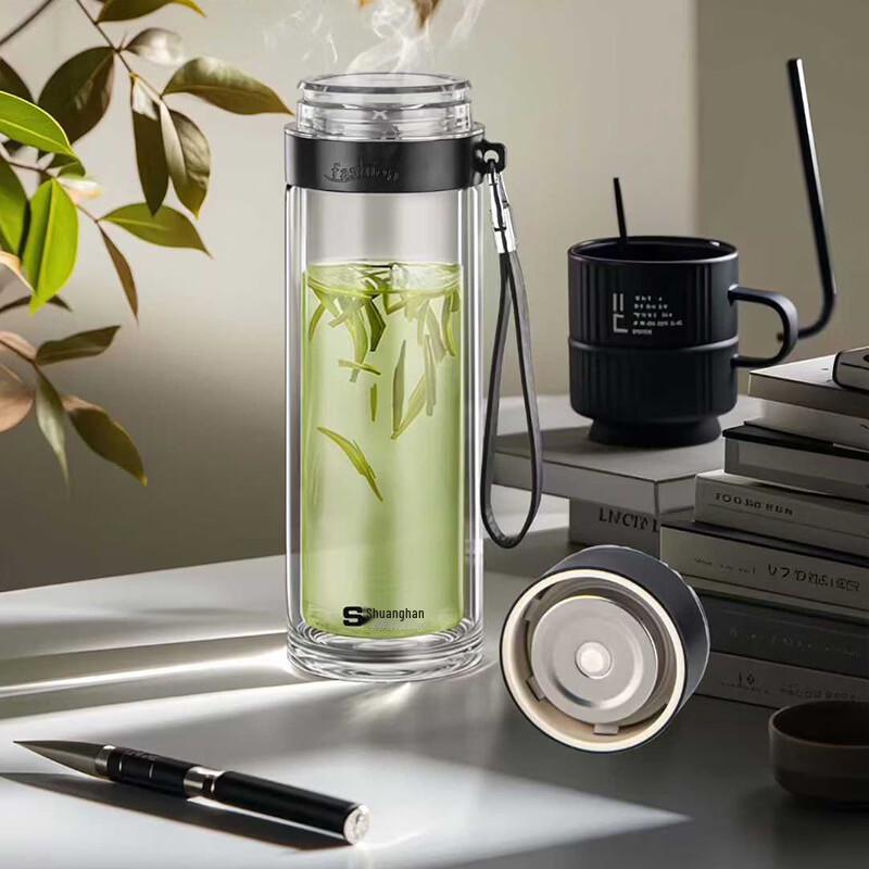 Shuanghan Double-Layer Glass Tea Infuser Bottle