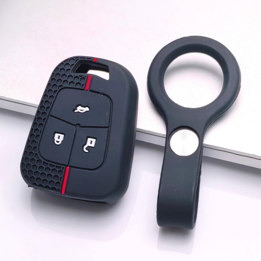 Silicone Key Fob Cover with Keychain for Chevrolet Cruze Aveo Orlando Captiva Spark for Opel Astra J Insignia Corsa D/E Antara Zafira Mokka, 3-button