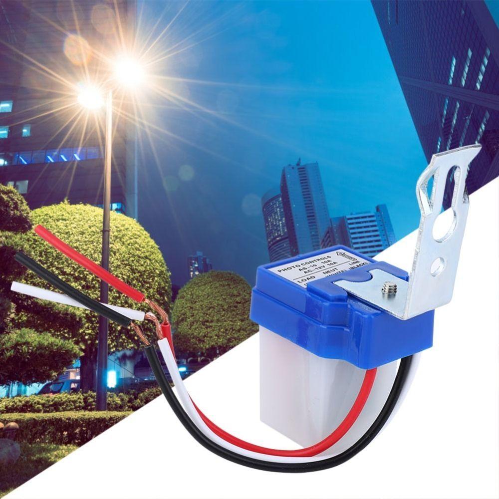 2 Pcs AS-10 Automatic Light Switch 10A 2200W Max Load Dusk To Dawn Sensor 220V/12V 10M Sensing Distance Photoswitch Streetlight