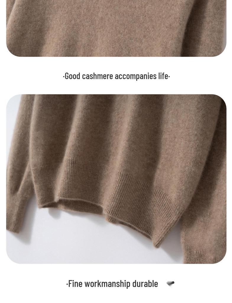 2025 Autumn/Winter Women's V-Neck Seamless Cashmere Sweater: Versatile Knitted One-Piece Pullover Base Layer