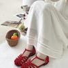 2025 Summer Fashion Weaving Hollow Flat Bottom Baotou Comfortable Soft Bottom Sandals for Women's Casual Versatile Sandals