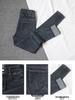 Women's High Waist Elastic Denim Skinny Pants - Double Button Pencil Style for Spring, Autumn, Winter
