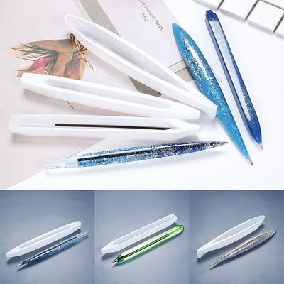 1PC Resina Epoxi UV Soporte para Bolígrafos Artesanía Molde DIY Bolígrafo Transparente Fundición Moldes de Silicona