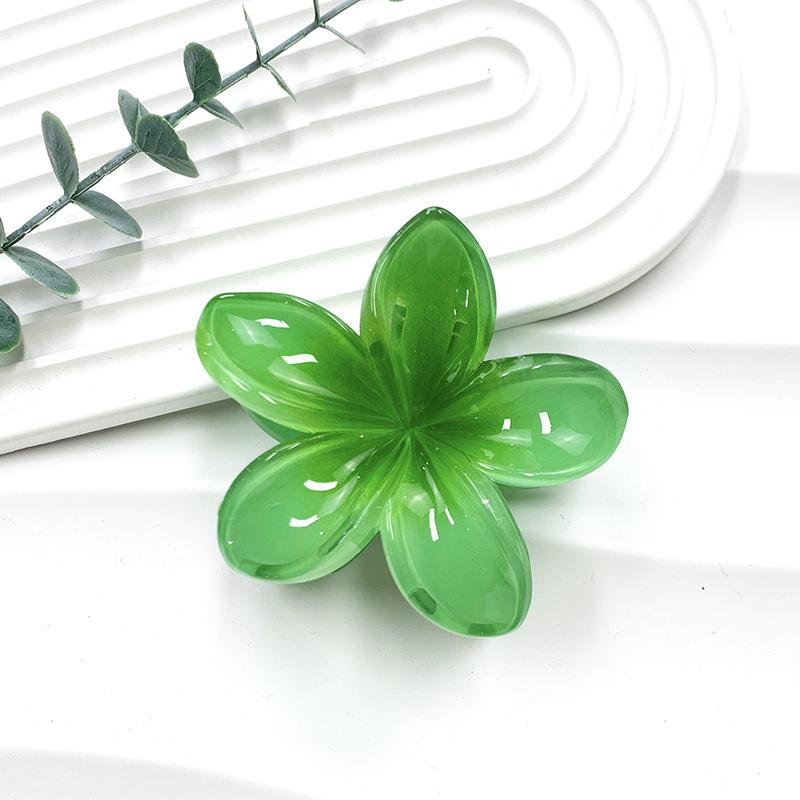 Retro Colorful Frangipani Flower Hair Claw Clip for Women