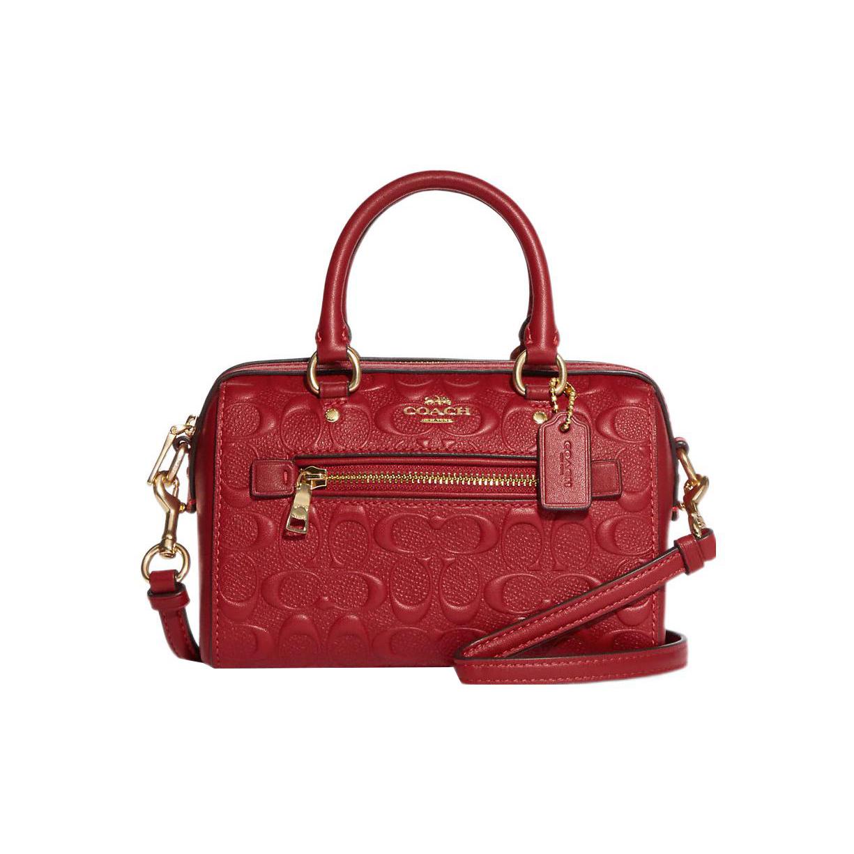 

Новая женская мини-сумка через плечо COACH Rowan из гладкой телячьей кожи, сумка-кроссбоди, сумочка, красная, CC944-IMF8Q 16.5*8.9*10.9CM