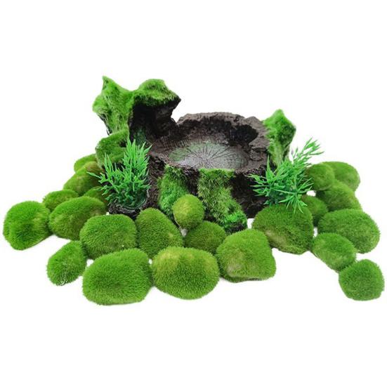 Fish Tank Landscaping Beautiful Shape Safe Pollution-free Simulated Fine Workmanship Decoration Props Resin Green