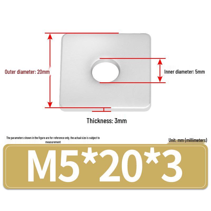 304 Stainless Steel Thickened Square Flat Washers M4-M24