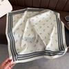 Line Premium Silk Scarf Scarf Small Square Scarf Printed Headscarf Ladies' Sense Sunscreen Symbol Neck Simple Shawl Square Scarf