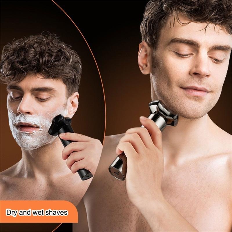 Rechargeable Rotary Shaving Machine Face Cordless Beard Trimmer Shaver Replacement Head Magnetic Electric Shaver