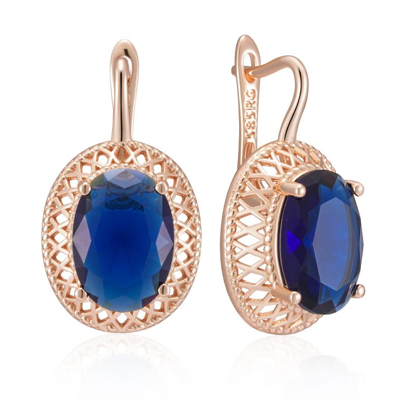 

Kienl Овальні Сережки-краплі з натурального блакитного циркону для жінок Тренд Колір рожевого золота Етнічні Весільні Висока якість Повсякденні ювелірні вироби