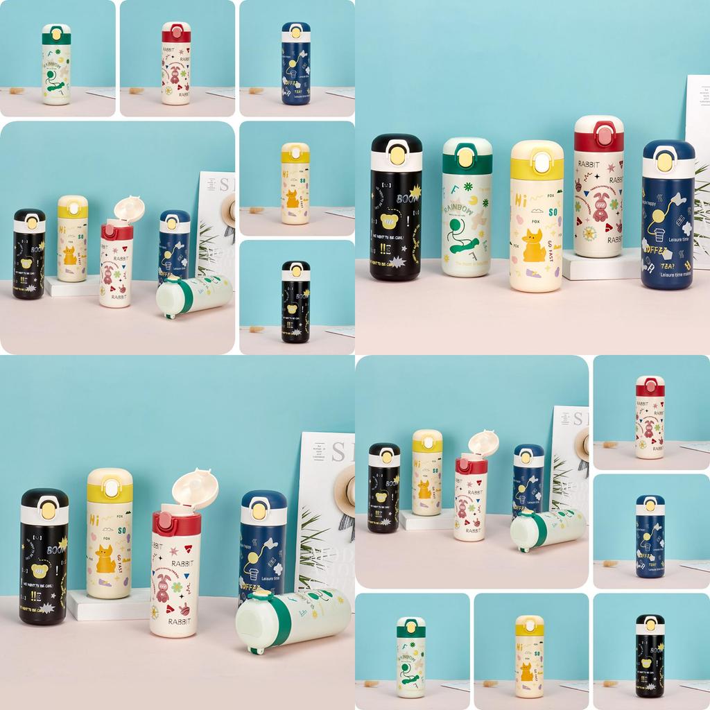 Cute Cartoon Stainless Steel Insulated Travel Cup For Students