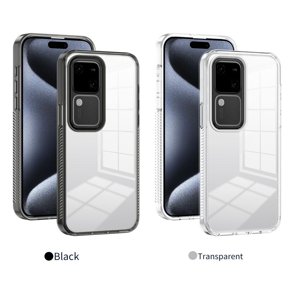 KEYSION Transparent Case for VIVO V30 Pro 5G V30 Soft TPU+PC Anti-slip HD Clear Shockproof Phone Back Cover for VIVO V30 5G