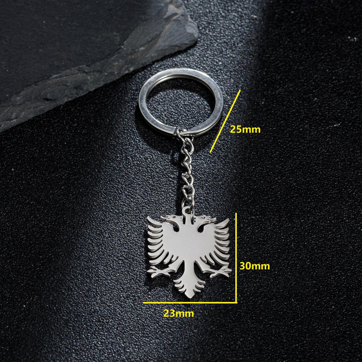 Albanian Eagle Pendant Keychain - Non-Fading, Unisex Accessory for Bags and Cars
