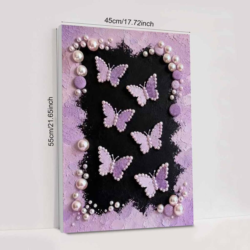 Kristall Perlen Malerei 5D DIY Rahmen Dekoration Malerei Lila Schmetterling Haus Wand Dekoration Transparente Perlen Edelstein Malerei Bild Kunsthandwerk