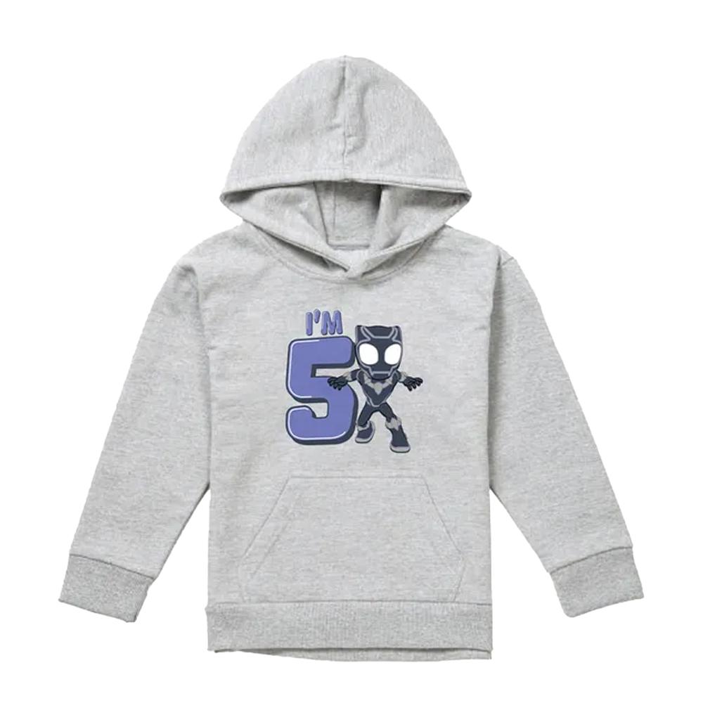 Black Panther Childrens/Kids Cute 5th Birthday Hoodie