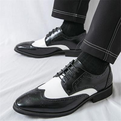 Luxury Designer New Men's Pointed Mixed Color Lace Up Casual Shoes Male Formal Wedding Dress Homecoming Footwear Zapatos Hombre