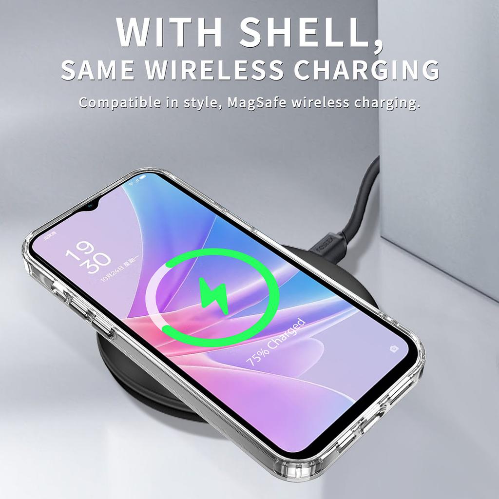 For Oppo A58 4G Cases PC+TPU Shell Anti-Scratch Clear Phone Cover