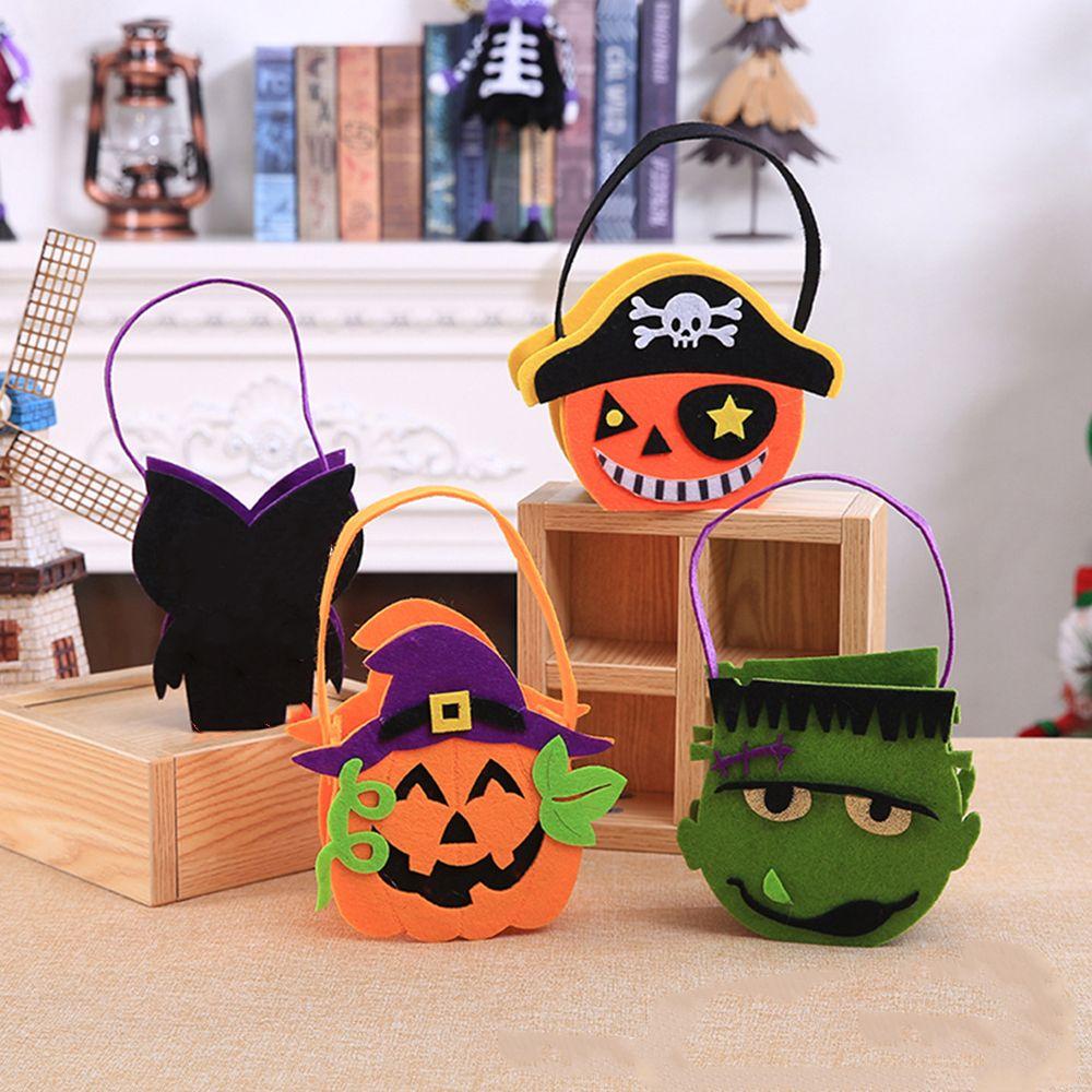 Ornament Trick Or Treat For Children Kids Gift Pouch Non-woven Bag Halloween Candy Bag Tote Bag