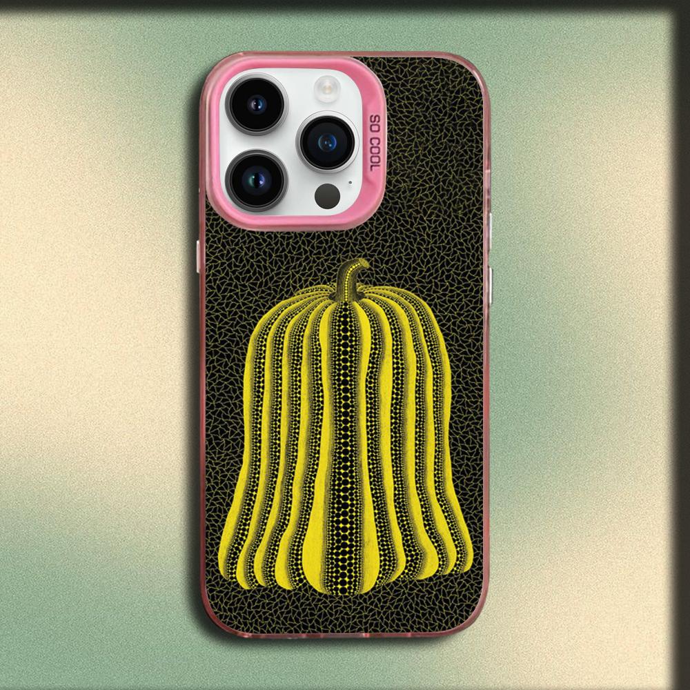 

Pumpkin Yayoi Kusama Phone Case For iPhone 16,15,14,13,12,11,Mini,Pro,MAX Pink Matte Silicone Cover iPhone12mini