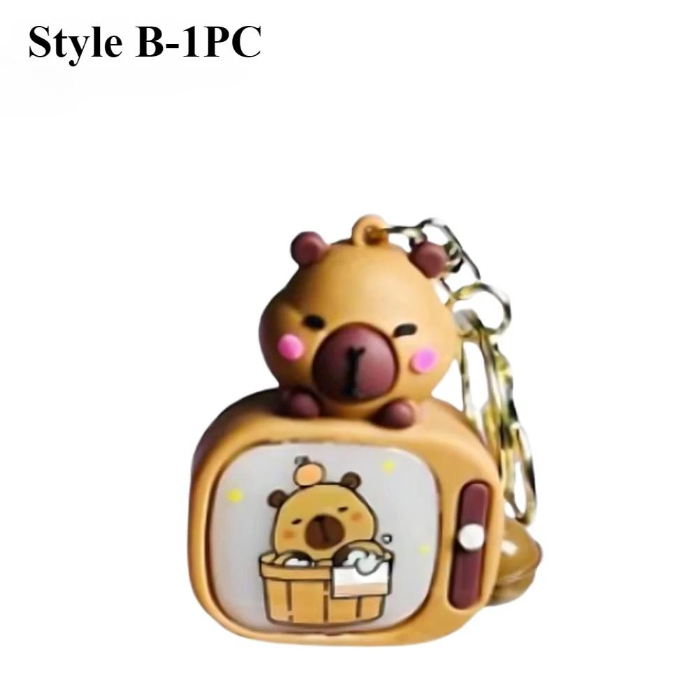 1/3/5/10/20PCS New Light-up Capybara Keychain Creative Lighted Capybara TV Type Bag Charm Children's Birthday Gift Holiday Gift