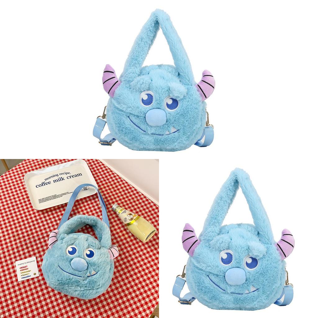 Mini Borsa a Spalla Peluche di Sulley con Design Ricamato per Uso Casual