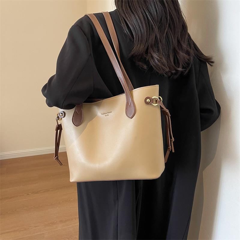 Velkokapacitní taška Dámská taška přes rameno Kožená taška Bucket Bag