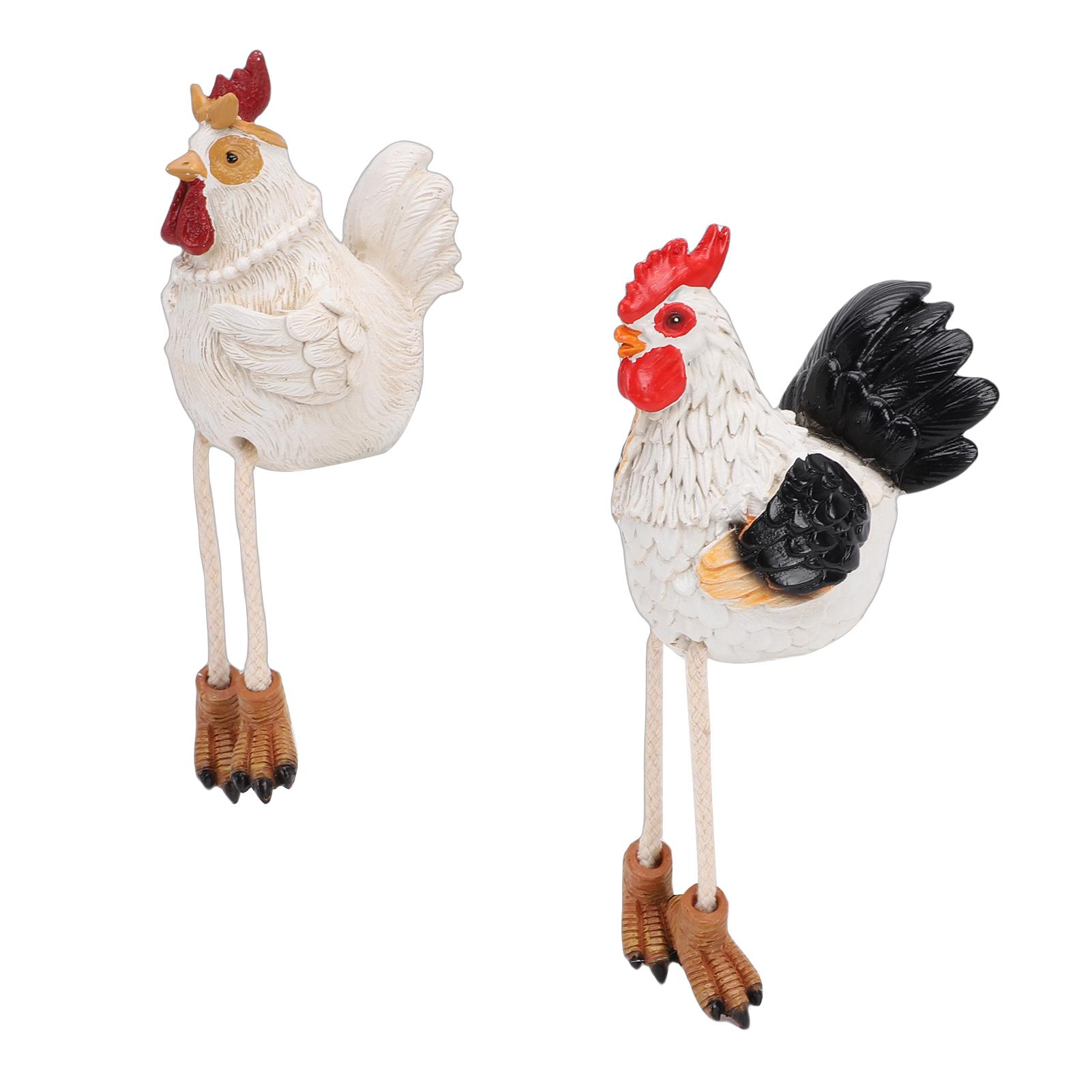 Статуэтки Курицы Садовые Пара Мультяшная Смола Милая Сидящая Скульптура Фигурка Декор Двора для Дома Патио Свадьбы