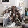 King Rapper Von Throw Lightweight 240G Flannel Blanket Soft Skin-Friendly For Summer Cooling