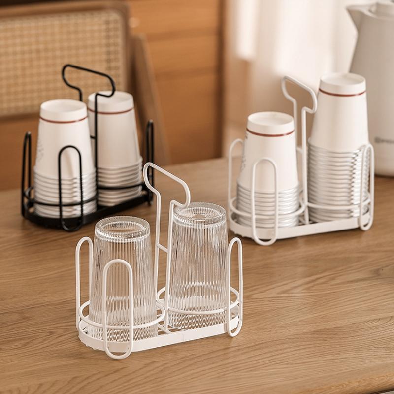 For Countertops Durable Coffee Storage Rack For Kitchen Cup Lid Storage Box Disposable Cup Rack Iron Art Cup Holder Dispenser