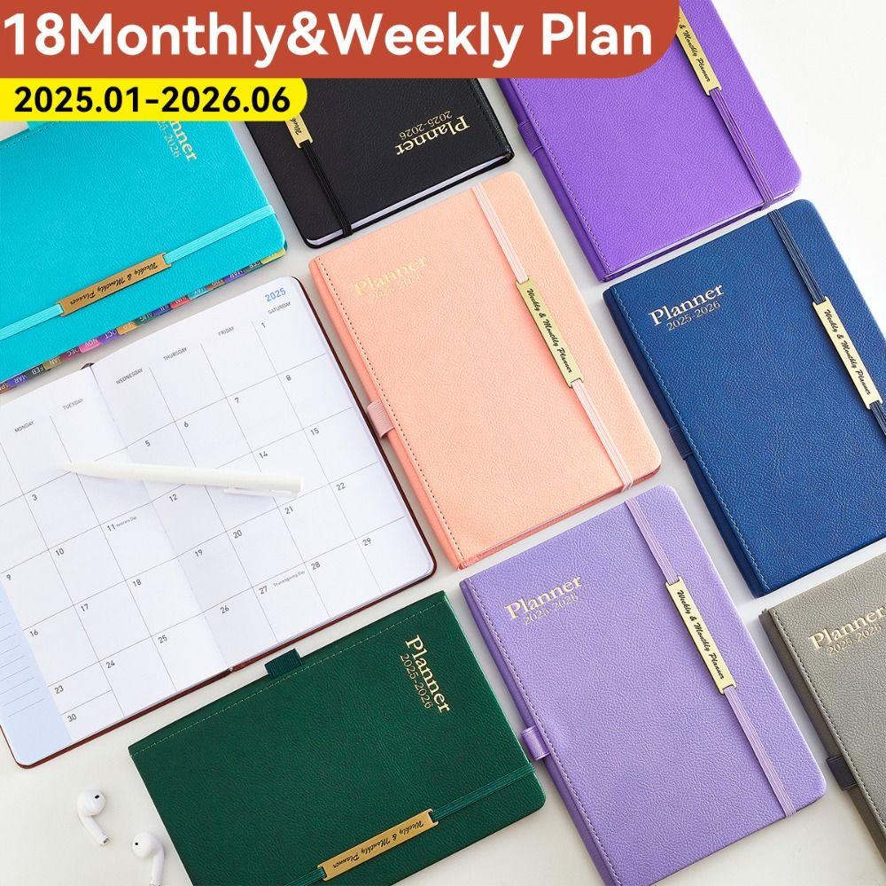 Efficient Hardcover Calendar A5 Size Agenda Notebook Convenient Weekly & Monthly Planner  Office