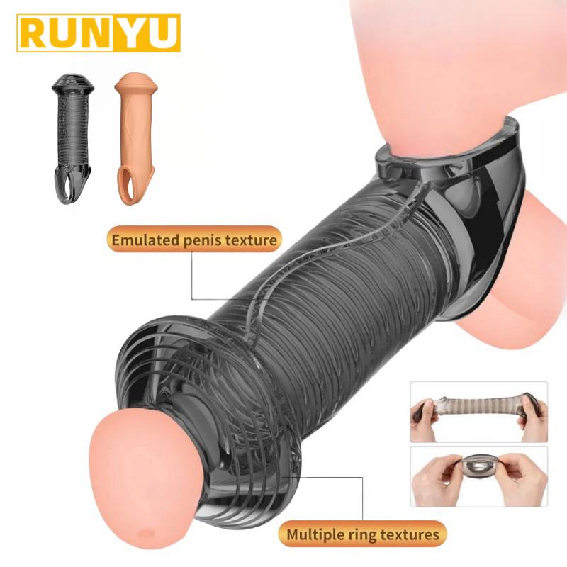 Enlargement Glans Cock Sleeve Male Foreskin Corrector Resistance Ring Delay Ejaculation Penis Ring Sex Toy 18 Men Penis Extender
